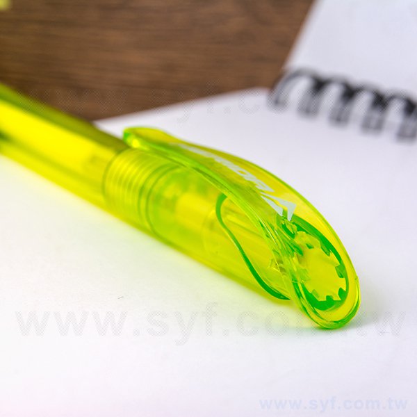 廣告筆-螢光綠色防滑筆管禮品-單色原子筆-採購訂製贈品筆